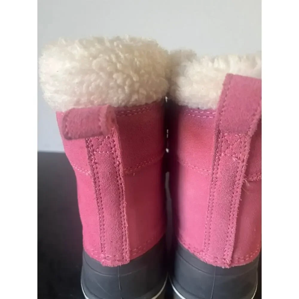 Cat & Jack Girls Winter Snow Boots Pink Fleece Lined Size 13 Waterproof Style